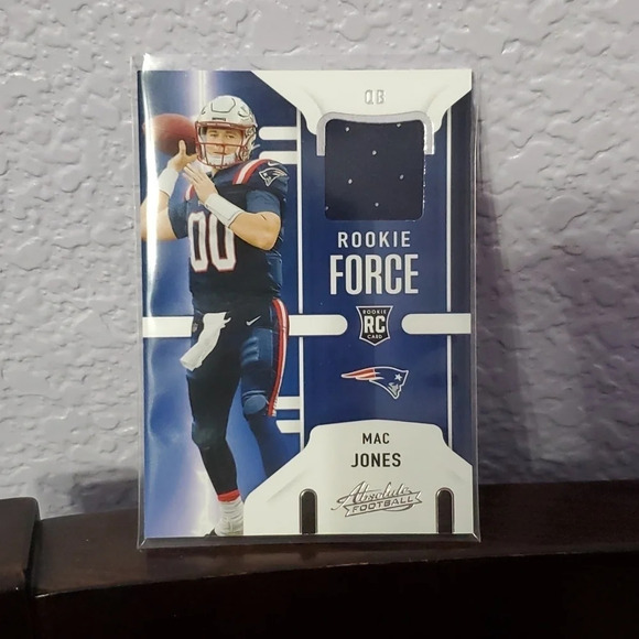 Panini Absolute Football Rookie Force Mac Jones Card with Jersey Patch